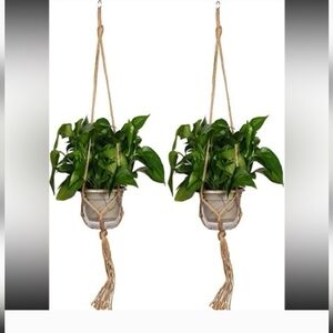 Jute Woven Hanging Planter With Tassels